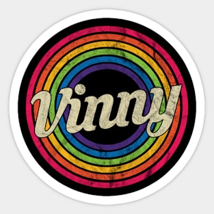 Vinny - Retro Rainbow Faded-Style Sticker